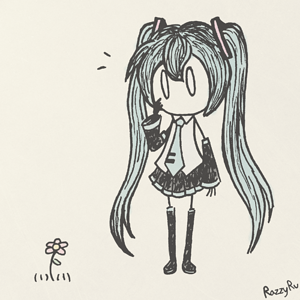 Miku with a Flower